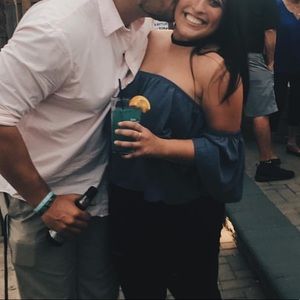 cute off the shoulder ruffled top